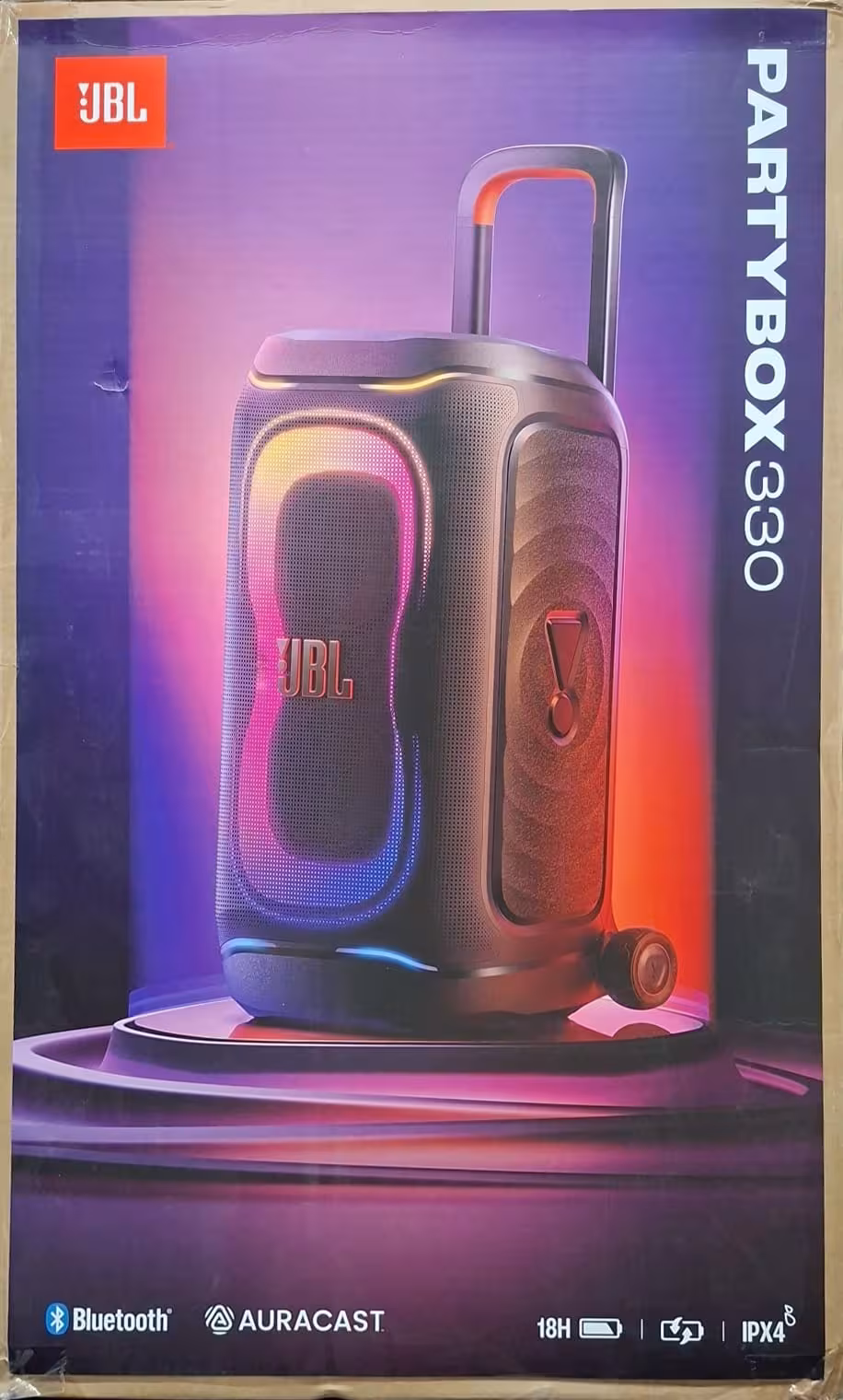 JBL PartyBox 330 Parlante Bluetooth Portátil de Alta Potencia con Luces RGB