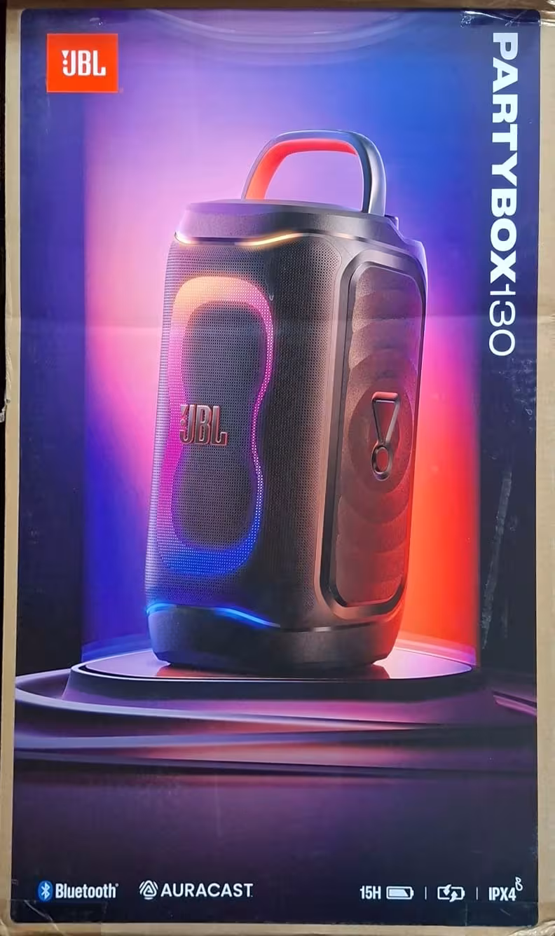JBL PartyBox 130 Parlante Bluetooth Portátil con Sonido Potente y Luces RGB