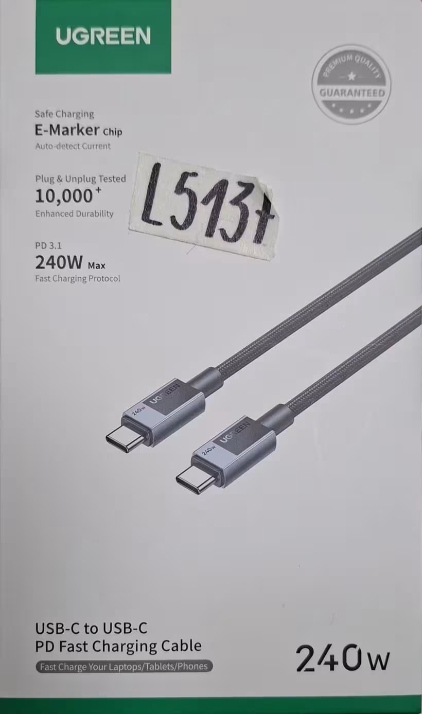 UGREEN Cable USB-C a USB-C PD 240W de Carga Rápida