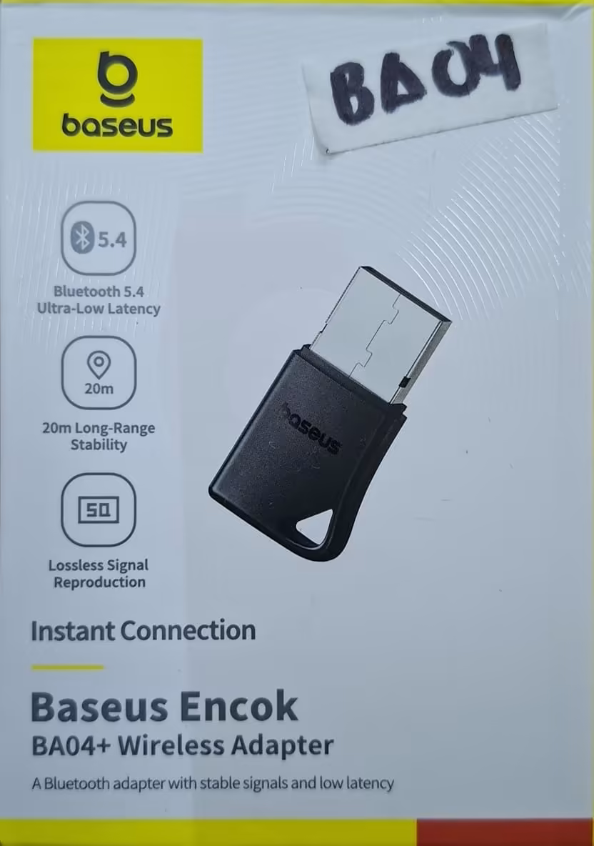 Baseus Encok BA04+ – Adaptador USB Bluetooth 5.4 de Alta Estabilidad y Baja Latencia