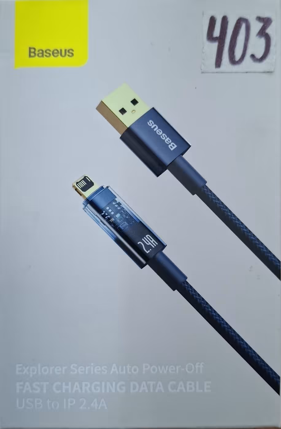 Baseus Explorer Series – Cable de Carga Rápida USB a Lightning 2.4A (1 Metro)