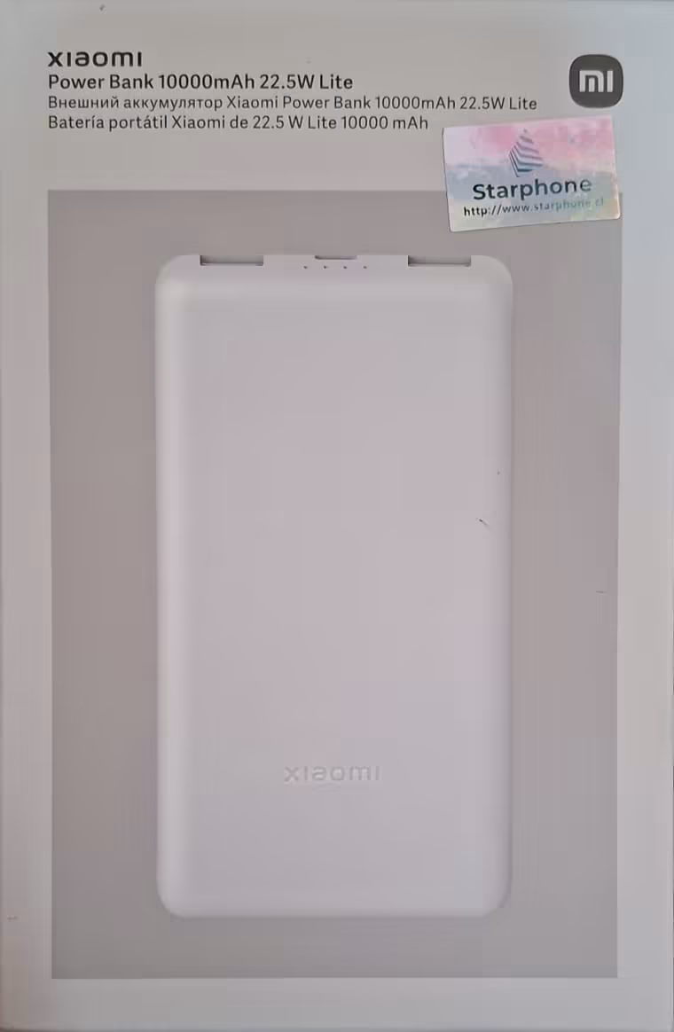 Power Bank Xiaomi 10000 mAh 22.5W Lite con Carga Rápida, Doble Salida USB y Protección Inteligente