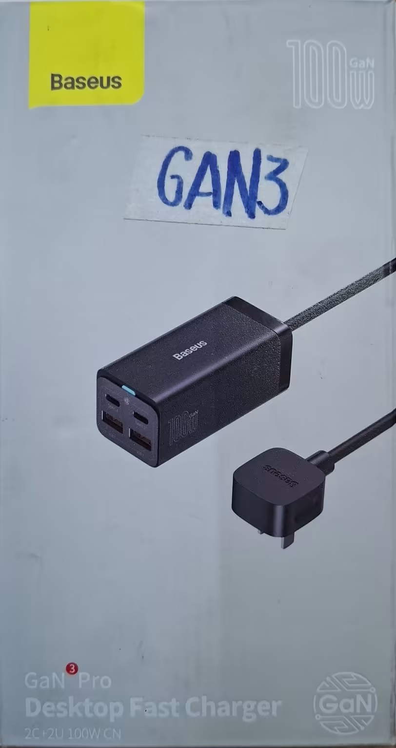 Baseus GaN³ Pro Desktop Fast Charger 100W – Cargador de Escritorio de Alta Potencia y Máxima Eficiencia