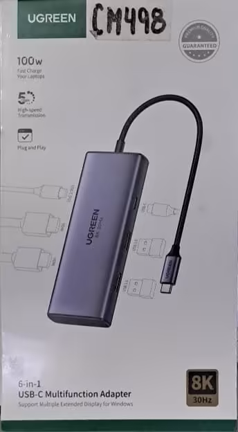 UGREEN CM498 – Hub USB-C 6 en 1 con Carga Rápida 100W y Salida 8K