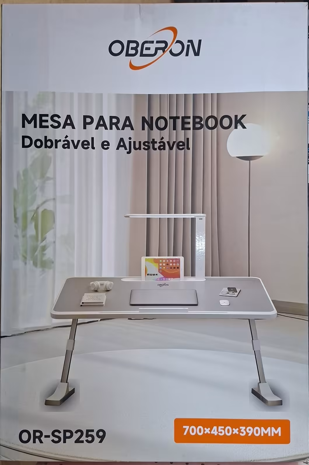 Mesa Ajustable Oberon OR-SP259 para Laptop con Diseño Ergonómico, Plegable y Base Estable