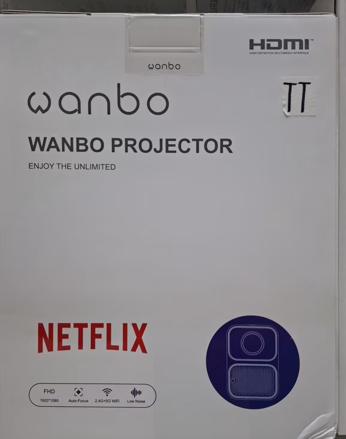 Wanbo Proyector Wanbo TT Full HD 1080p, Auto Focus, Wi-Fi Dual Band y Bajo Ruido