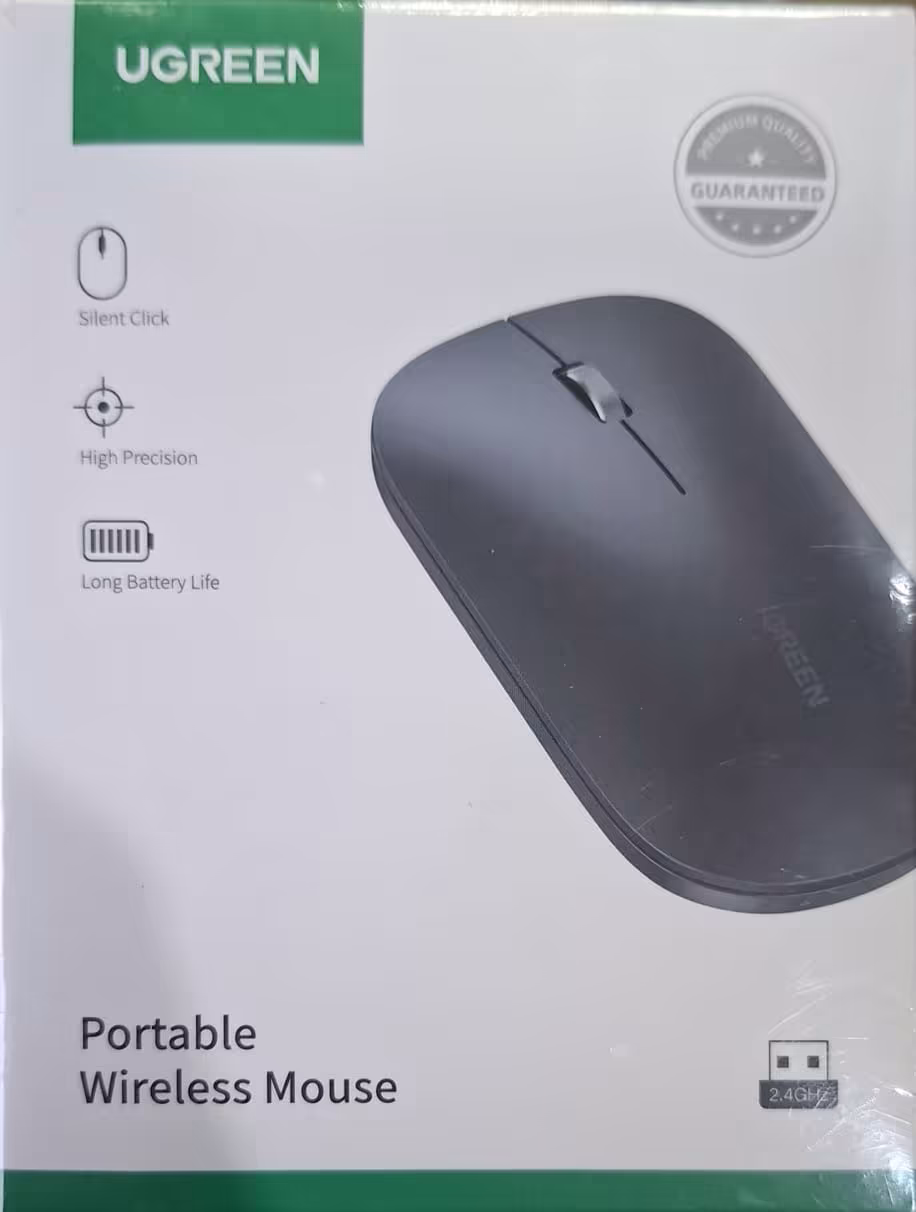 Mouse Inalámbrico Portátil UGREEN 2.4GHz con Clics Silenciosos y Alta Precisión