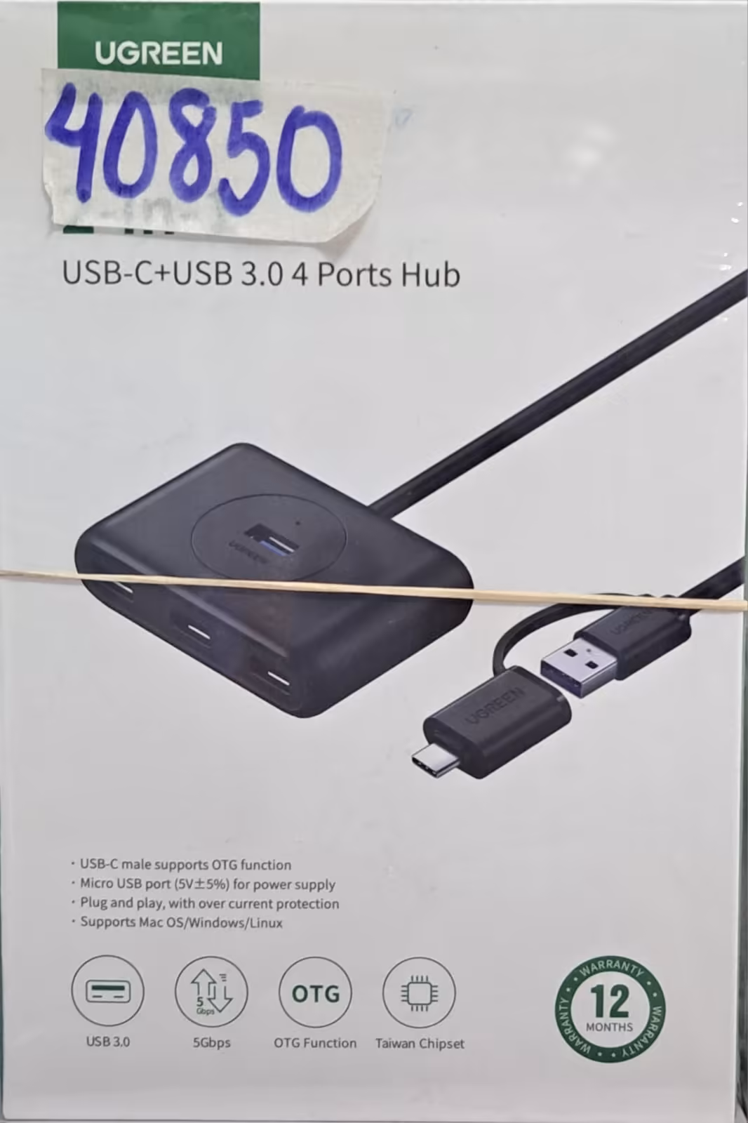 Hub USB-C UGREEN + USB 3.0 de 4 Puertos