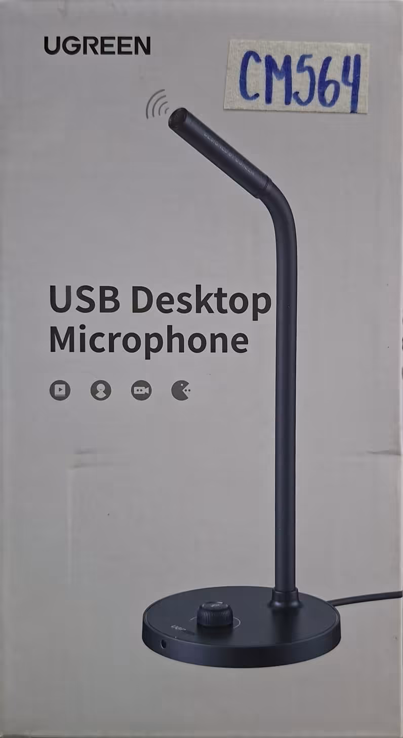 Micrófono USB de Escritorio UGREEN con Brazo Flexible, Control de Volumen y Audio Claro para PC