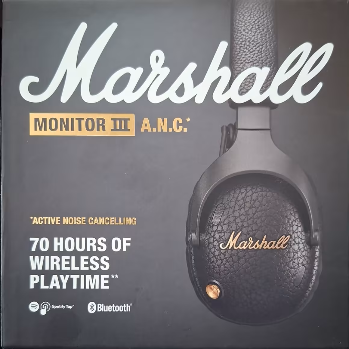Audífonos Marshall Monitor III A.N.C. Bluetooth con Cancelación Activa de Ruido y Hasta 70 Horas de Batería