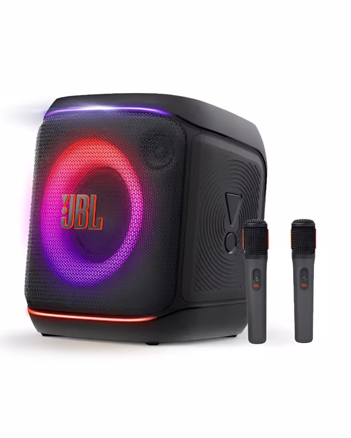 Parlante JBL PartyBox Encore 2 Bluetooth Portátil con Luces LED, 2 Micrófonos Inalámbricos y 15 Horas