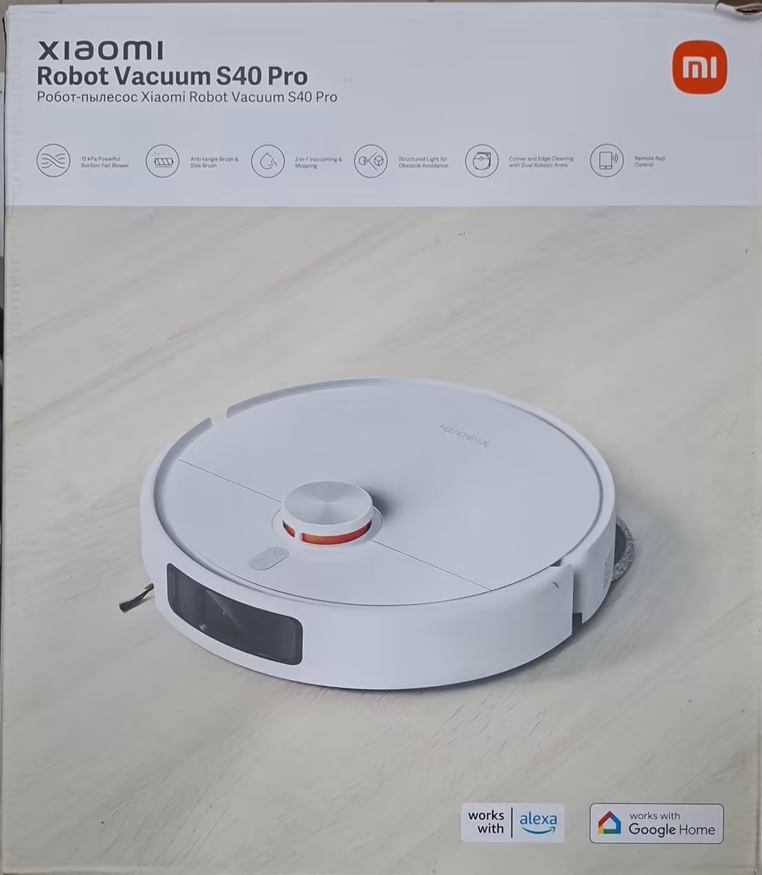 Aspiradora Robot Xiaomi S40 Pro Robot Vacuum Cleaner con Navegación Láser, Trapeado Inteligente y App