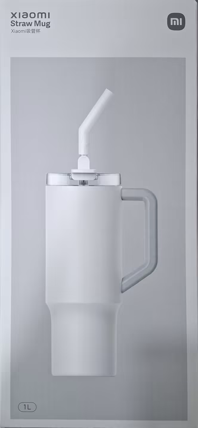 Vaso Térmico Xiaomi Straw Mug de 1 L con Pajilla, Asa Ergonómica y Aislamiento de Larga Duración