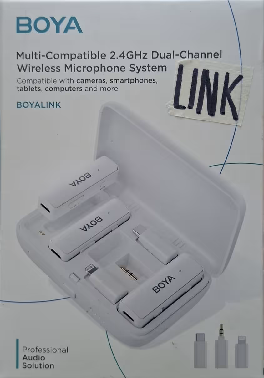 BOYA BOYALINK Sistema de Micrófonos Inalámbricos Dual 2.4 GHz Multicompatible