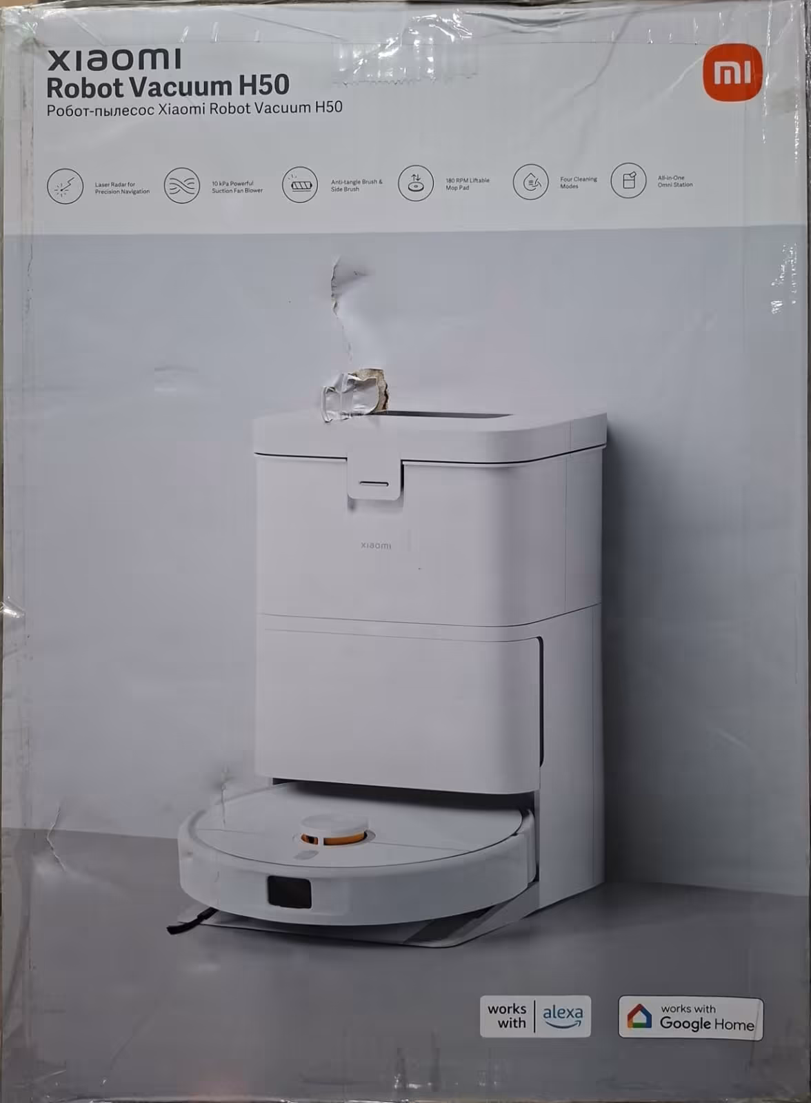 Aspiradora Robot Xiaomi H50 Robot Vacuum Inteligente con Mapeo Láser, Aspirado y Trapeado Automático
