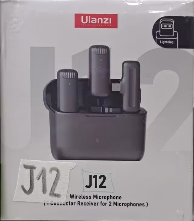 Micrófono Inalámbrico Ulanzi J12 Doble con Conector Lightning para iPhone y Grabación de Video