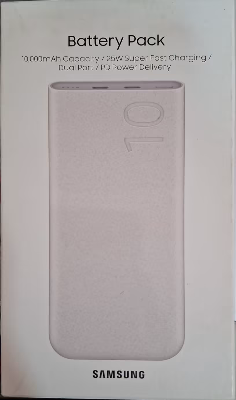 Power Bank Samsung 10000 mAh 25W con Carga Súper Rápida, USB-C Dual y Power Delivery (PD)