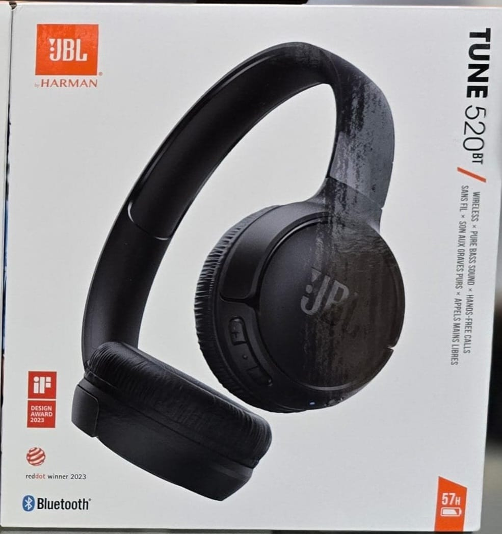 Audífonos Bluetooth JBL Tune 520BT Over-Ear con Llamadas Manos Libres y Autonomía de 57 Horas