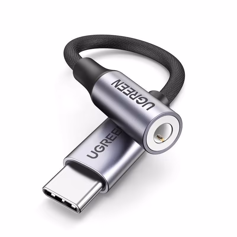 Ugreen AV161: Adaptador de USB-C a Jack 3.5mm, Chip DAC de Alta Fidelidad y Diseño de Aluminio (10 cm)