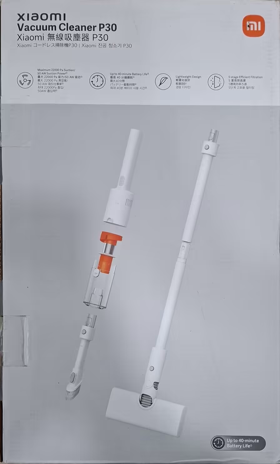 Aspiradora Inalámbrica Xiaomi Vacuum Cleaner P30 con Succión de 22000 Pa y Filtración de 5 Etapas