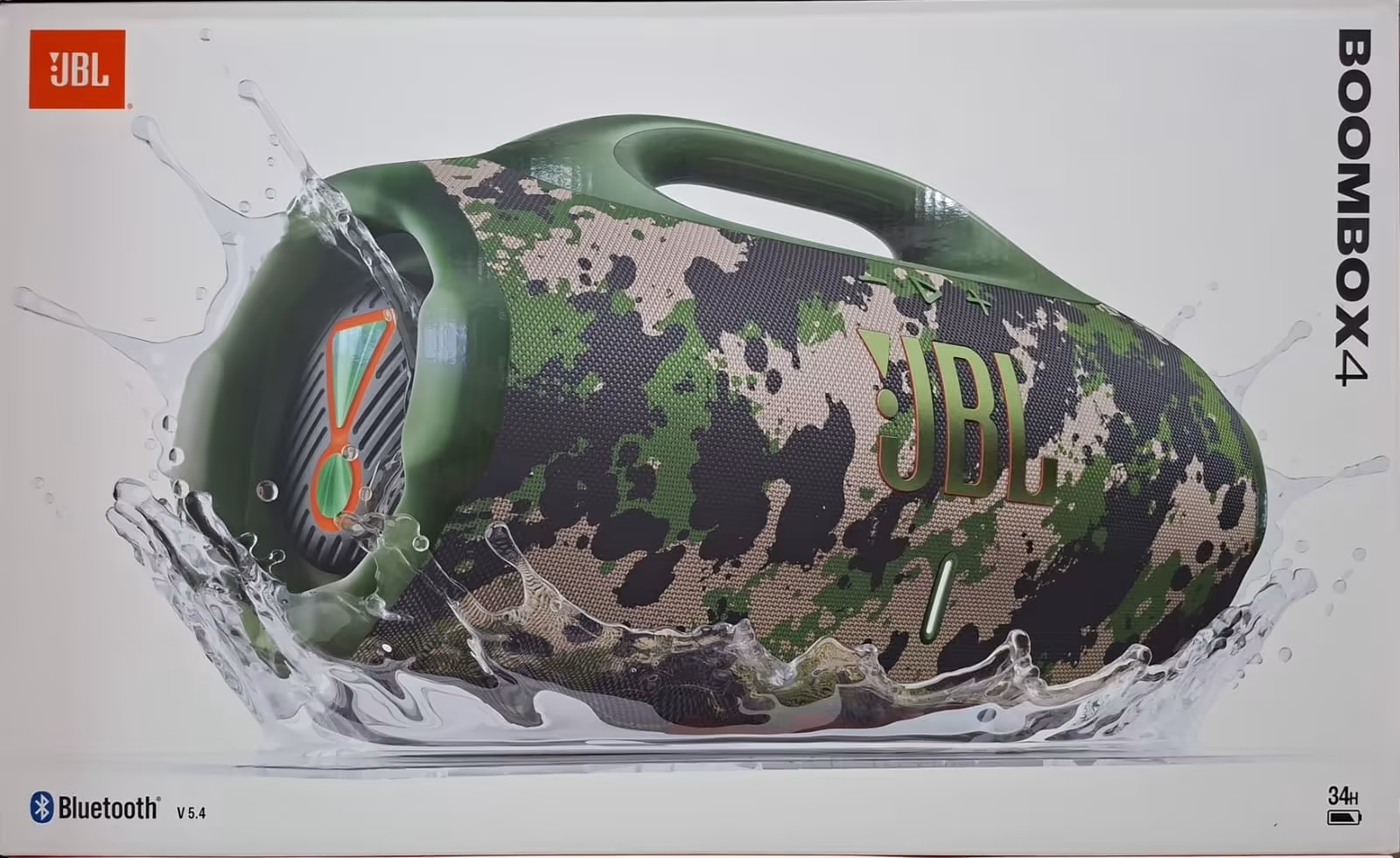 Parlante Portátil JBL Boombox 4 Bluetooth Resistente al Agua con Sonido Potente y 34 Horas de Batería