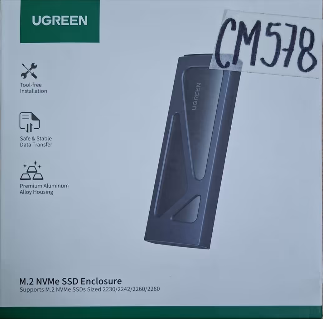 UGREEN Carcasa M.2 NVMe SSD – Almacenamiento Externo Rápido y Seguro (Tool-Free)