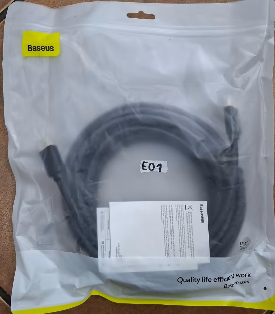 Baseus Cable de Extensión HDMI 2.1 – Conexión Confiable y Uso Versátil (80 cm)